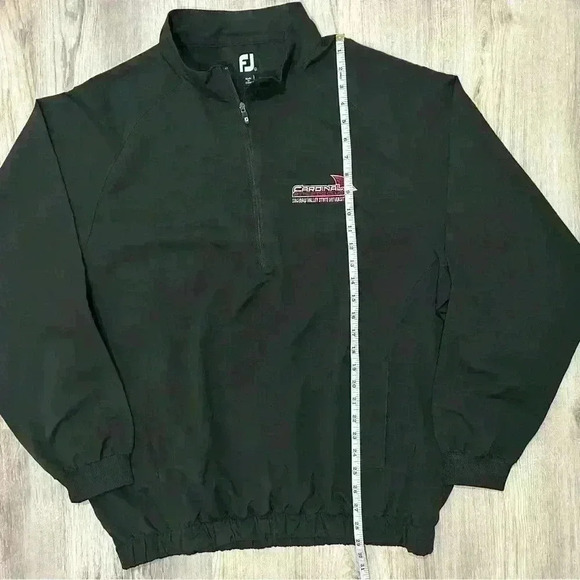 FootJoy Black Quarter Zip Jacket Saginaw SVSU Cardinals Embroidered Logo Size L - Picture 8 of 8